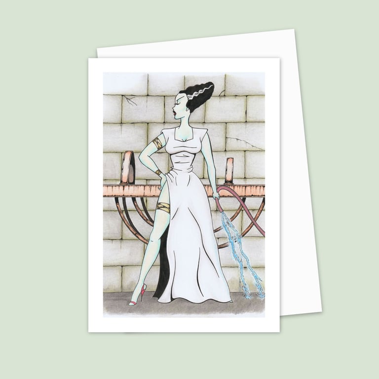The Bride Greeting Card: Gothic Cartoon Horror Birthday Card (501)