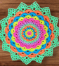 Large, bright crochet mandala doily table mat - Image 2