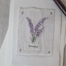 Hand Ribbon embroidered  keepsake blank greetings card