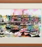 Mevagissey Harbour Boats Digital Art Print – Cornwall Wall Art