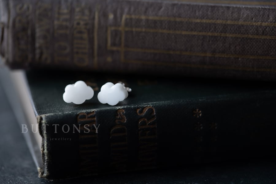 Cloud Earrings Sterling Silver Cloud Jewelry Weather Jewelry Cute Earrings Kawai