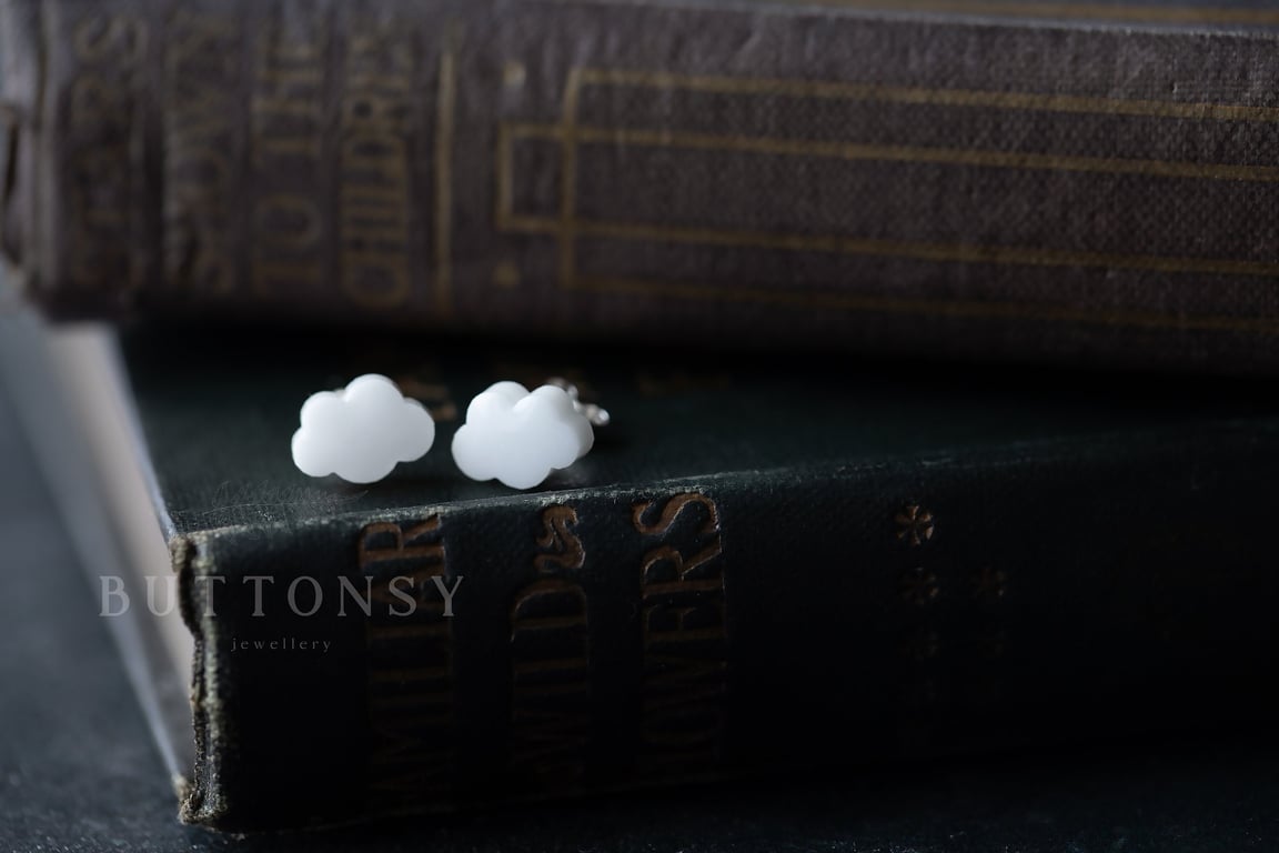 Cloud Earrings Sterling Silver Cloud Jewelry Weather Jewelry Cute Earrings Kawai