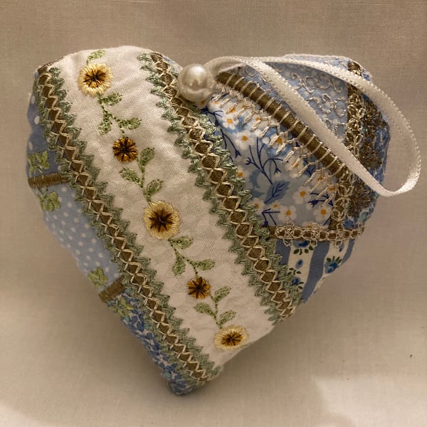 Embroidered hanging heart