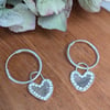 Sterling silver heart hoops 