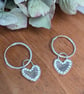 Sterling silver heart hoops 