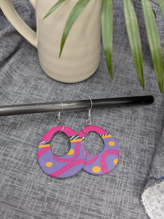 Organic oval bright earrings 