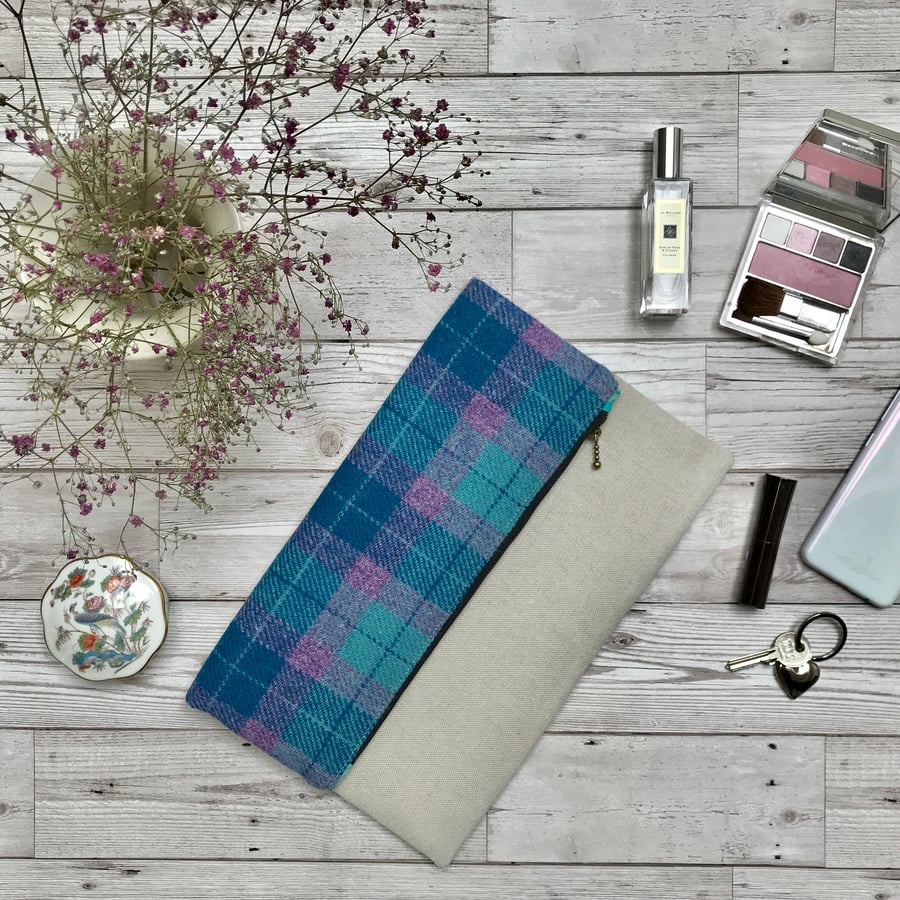 Harris Tweed and Scottish Linen Clutch Bag