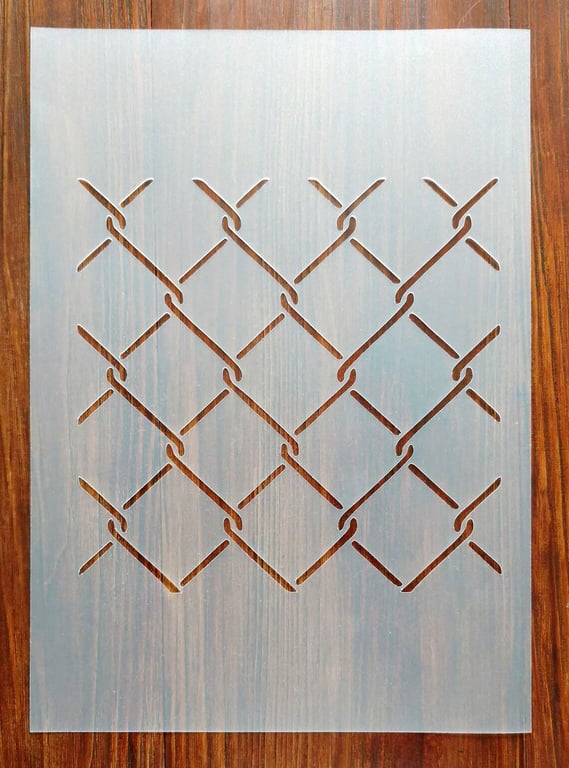 Wire Fence Pattern stencil Mask Reusable PP Sheet for Arts & Crafts