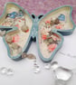 Butterfly Jewellery Tray, Blue Bird & Roses Trinket Dish,Vintage trinket dish