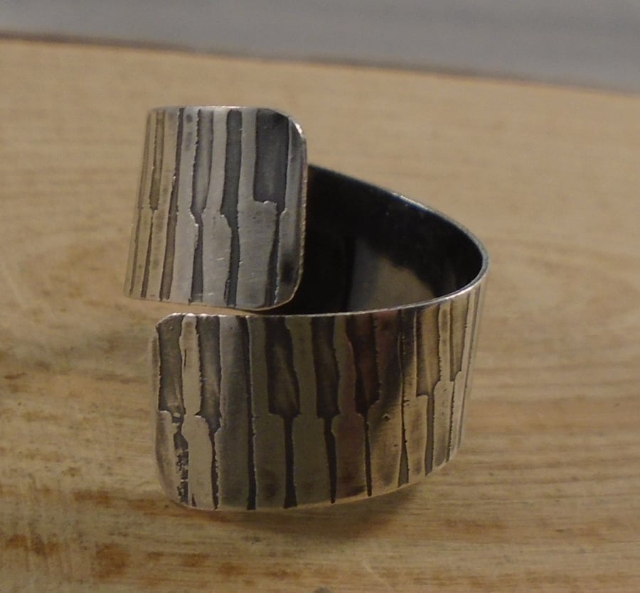 Sterling Silver Keyboard Adjustable Ring