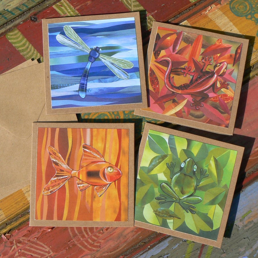 Animal Collage mini card pack