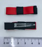 Small Straight Black and Red Bow Clips (pair) - Image 3
