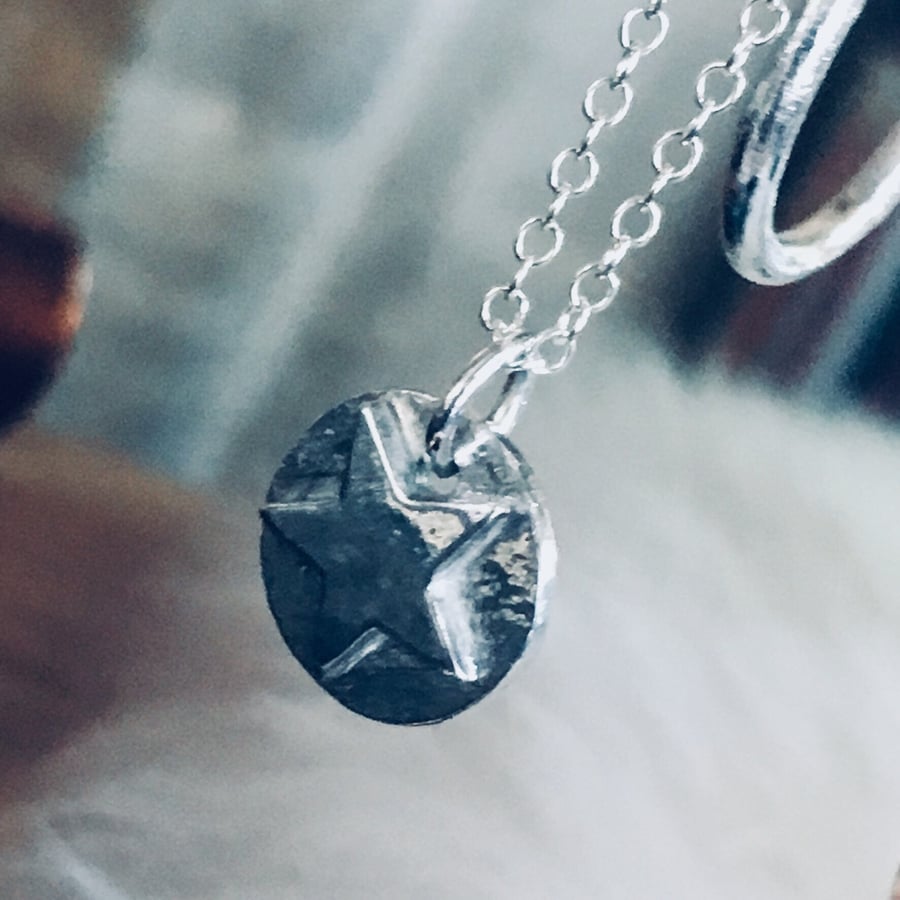 All Star recycled sterling silver pendant and chain