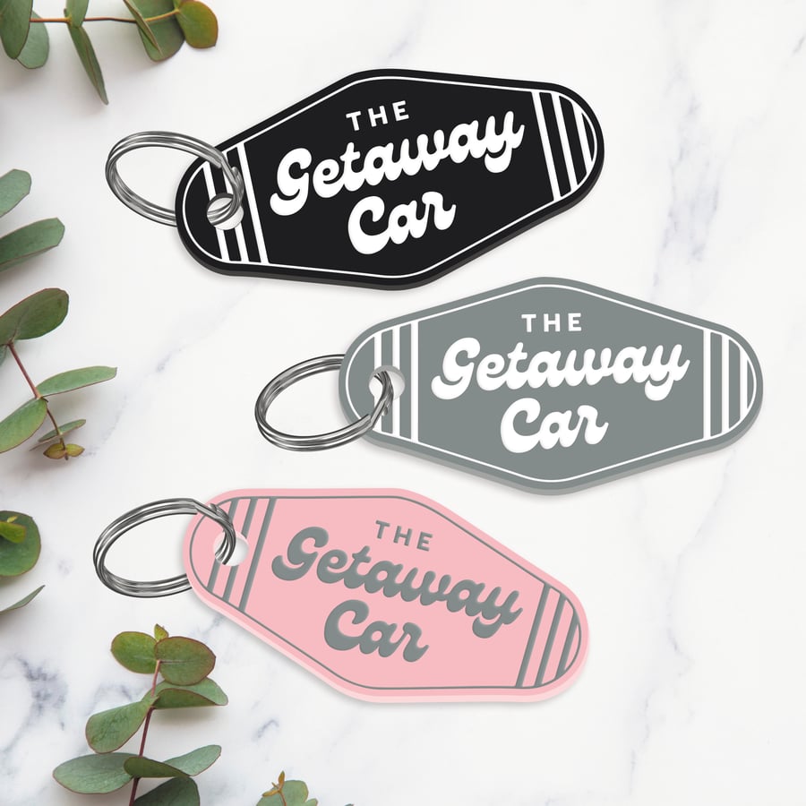 Getaway Car - Retro Keyring: Retro Acrylic Keychain, Vintage Vibe, Song quote