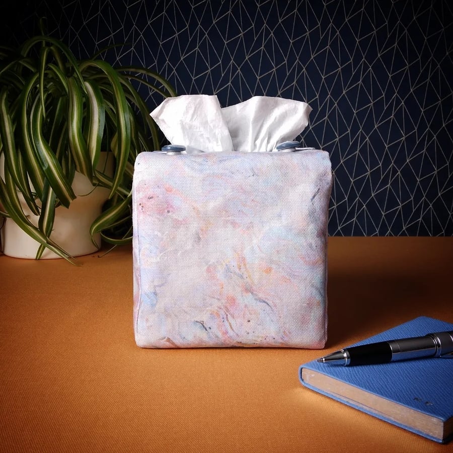 Square Tissue Box Cover - Pastel Nebula Print