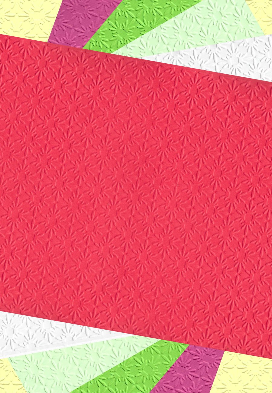 Embossed Card & Paper. 10 Sheets. A4. Assorted Colours. Snowflakes (16)