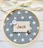 Personalised Star Embroidery Hoop - Name Keepsake - Nursery Wall Decor 