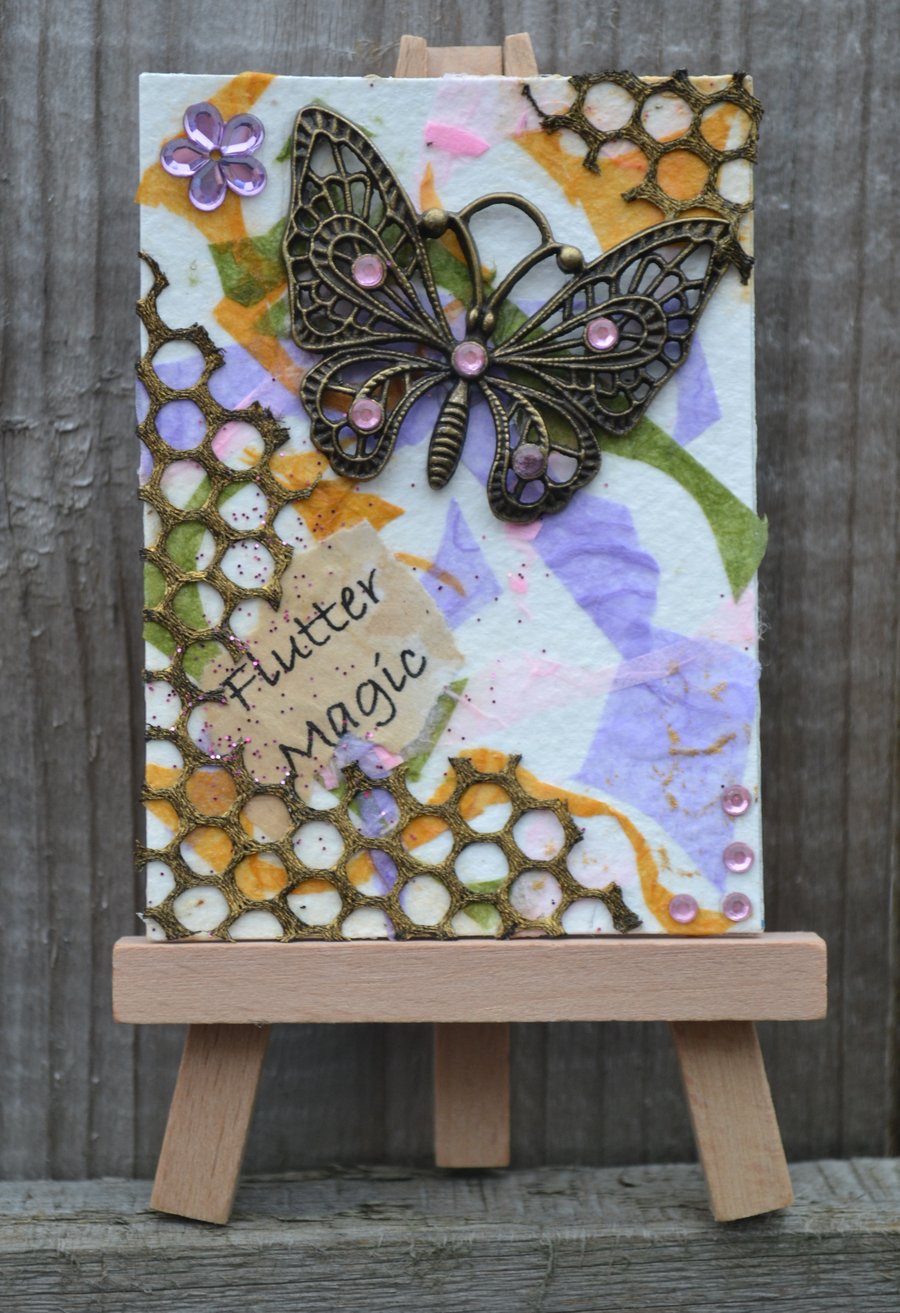 Original mixed media ACEO - Flutter Magic