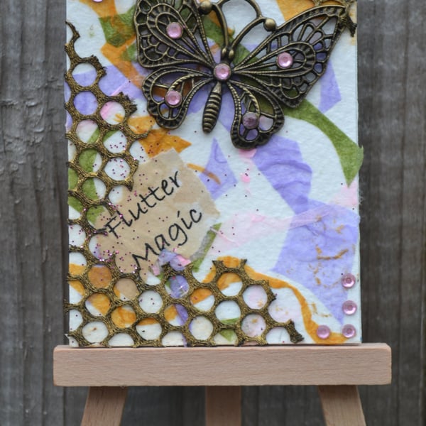 Original mixed media ACEO - Flutter Magic