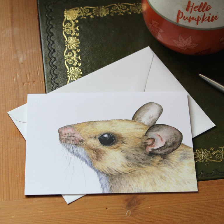 Greetings card - Woodmouse - 4 x 5.75 inches (10.5 x 14.8cm)