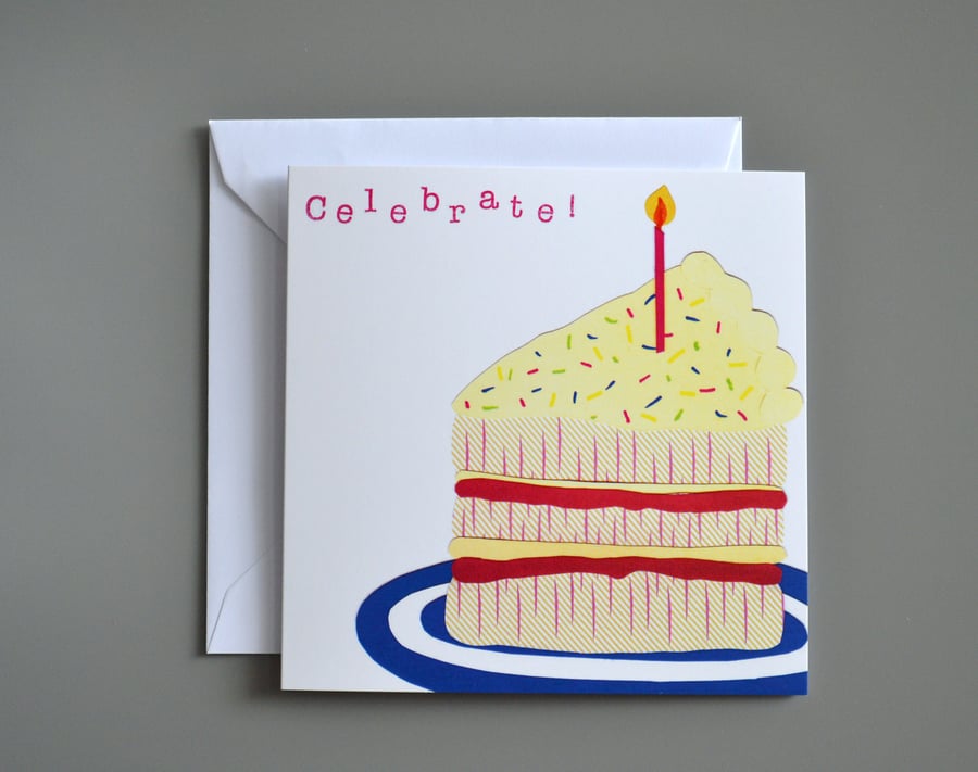Slice of Cake Celebration or Birthday Card