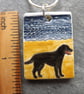 Handmade Ceramic black Labrador Retriever dog pendant - Image 3