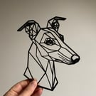 Geometric Greyhound Whippet Dog 3D Printed Wall Art