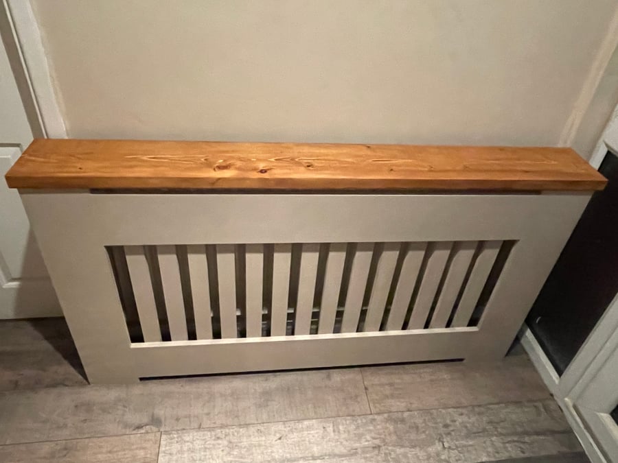 Painted Radiator cover with solid wooden top Small