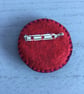 Hand Embroidered Beaded Heart Brooch - Image 2