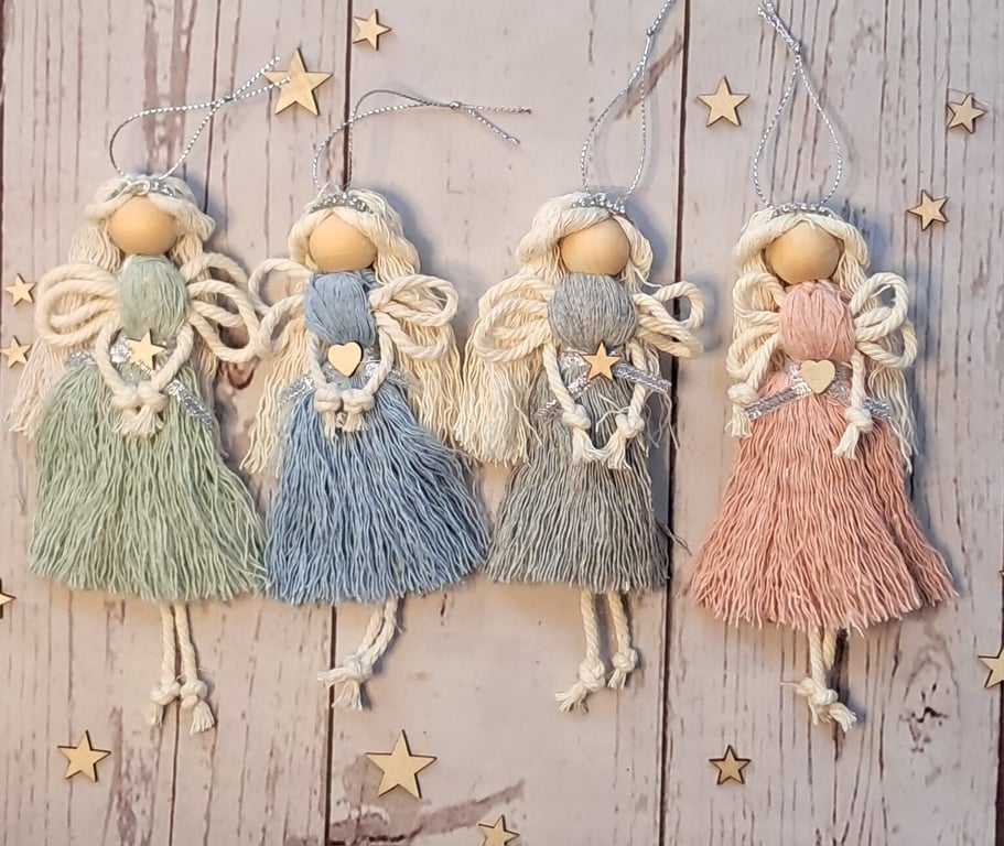 Handmade macrame anngels