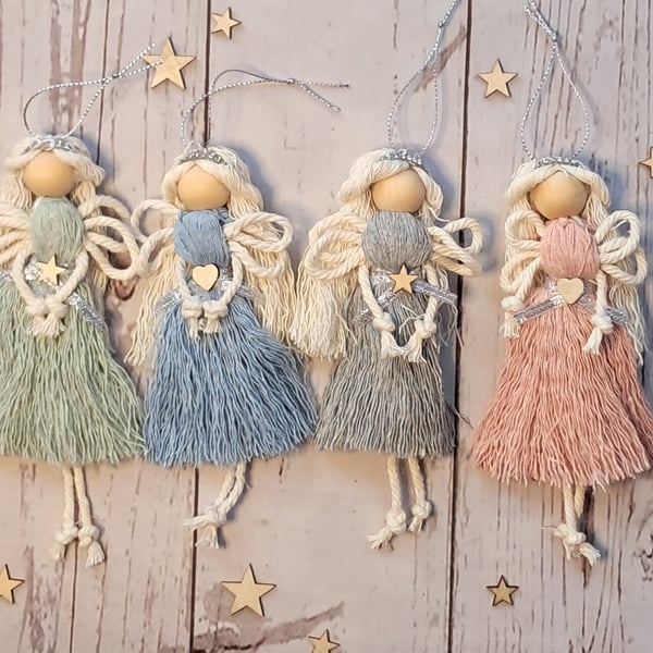 Handmade macrame anngels