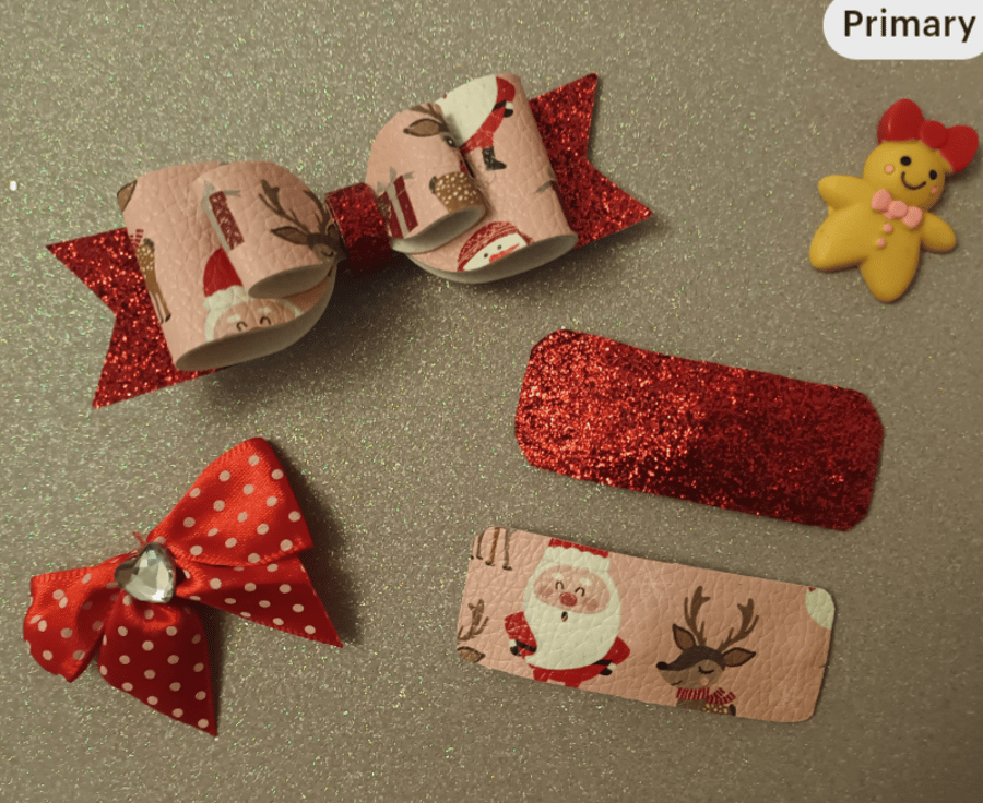 Christmas hair bows & clips