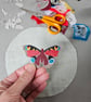Peacock butterfly mini hoop, handmade hanging decoration, embroidered - Image 7