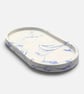 Blue and White Marbled Oval Jewellery Tray, Decorative Catchall Dish - Image 3