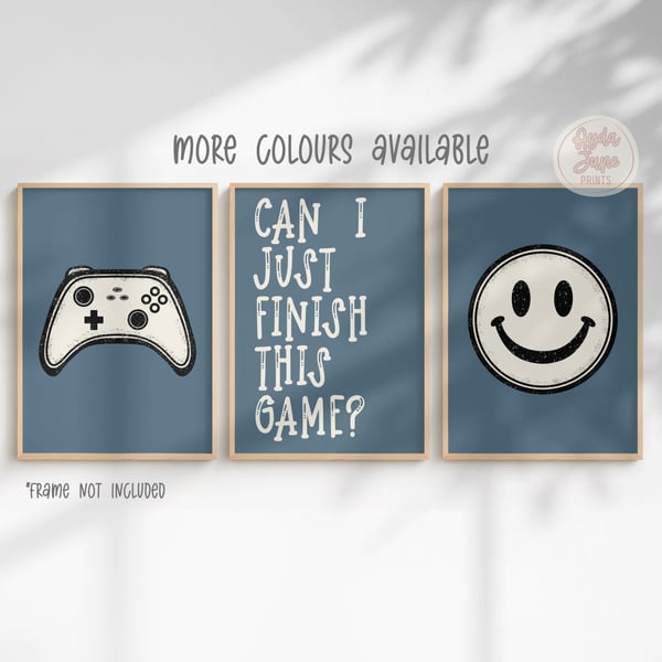 Gaming Prints Set of 3, Fun Wall Art, Gaming Room Decor