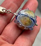 turquoise blue browns yellows pinks lampwork glass beaded pendant necklace - Image 9