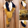 Luxury oversized scarf with multicoloured Pom Pom 