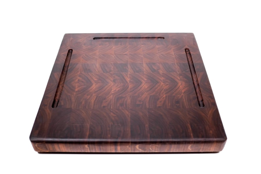 Personalised end grain butchers block, black walnut, extra large