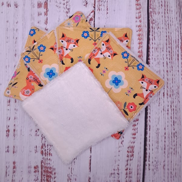 Fox reusable face wipes bamboo and cotton - set of 5