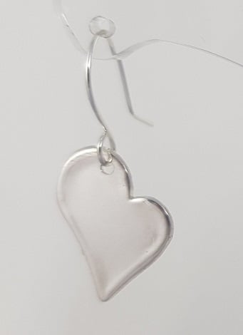 Handmade : Sterling silver heart earrings : recycled silver