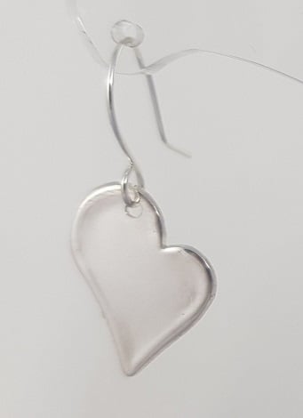 Handmade : Sterling silver heart earrings : made to order