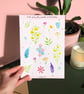 Wildflower Watercolour Sticker Sheet, Eco Friendly - Image 2