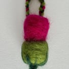 Felted Scottish Thistle Keyring, Bag Charm or Decoration 