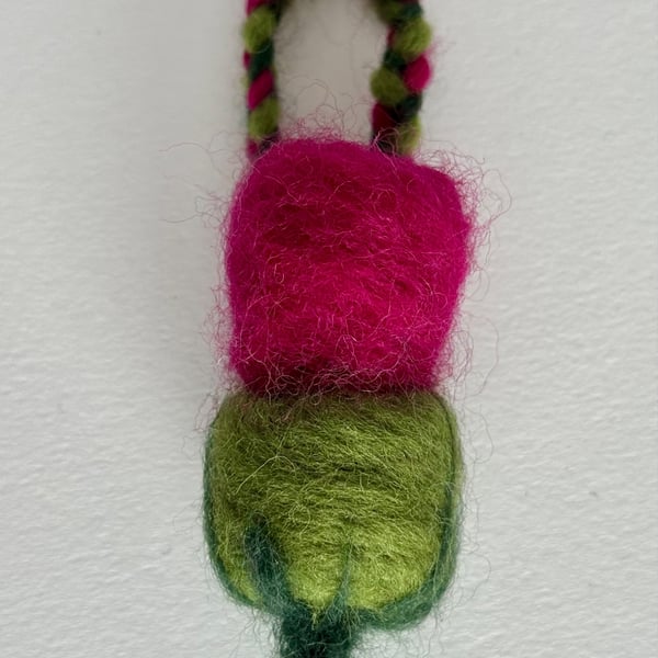 Felted Scottish Thistle Keyring, Bag Charm or Decoration 