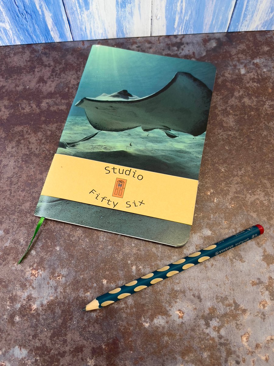 Notebook, Marine themed, A5 (ish), made from up-cycled and recycled materials.