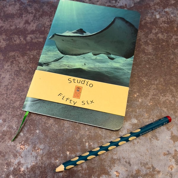 Notebook, Marine themed, A5 (ish), made from up-cycled and recycled materials.