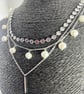 3 Layer Stainless Steel Necklace With Cultured Pearls - Image 2