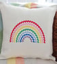 Heart Rainbow: Embroidered Cushion 33cm (13”)