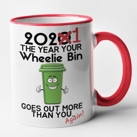 Quarantine Wheelie Bin 2021 Virus Lockdown Isolating Mug Rude Funny Novelty 