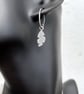 Small handmade silver feather earrings oxidised or bright finish - Image 5